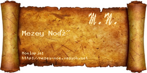 Mezey Noé névjegykártya